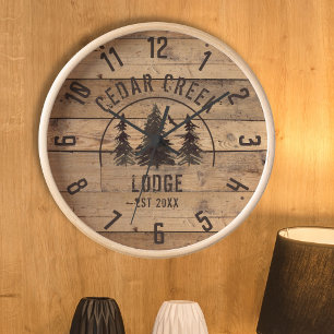 Horloge Rustique Pays Bois Arbres Personnalisés