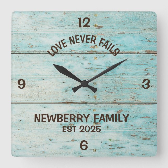 Horloge Rustique personnalisée "L'amour ne manque  (Recto)