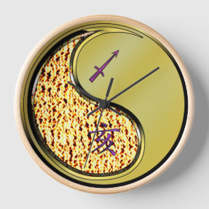 Horloge Sagittaire & Métal Sanglier