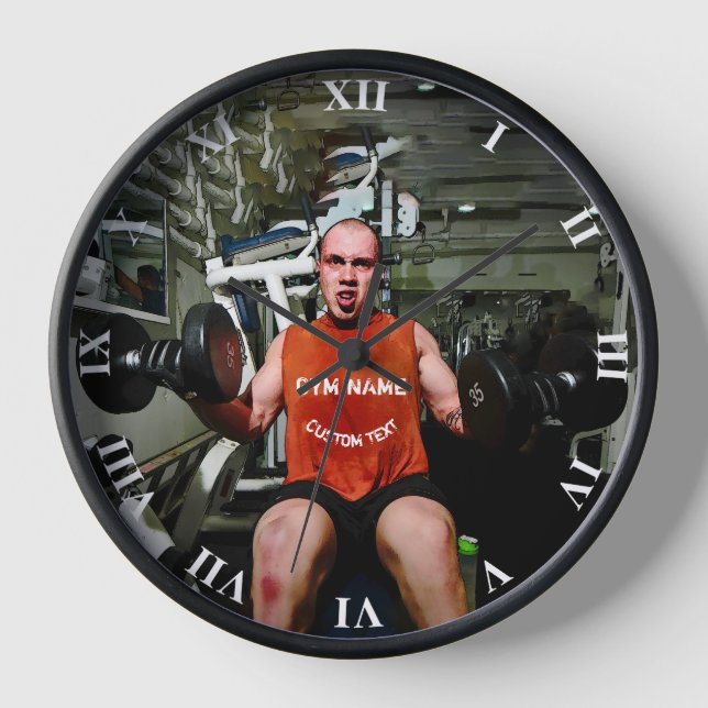 Horloge Salle De Fitness Du Propriétaire Avec Votre Nom De (Recto)