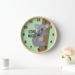 Horloge Salut mec illustration mignonne de koala australie