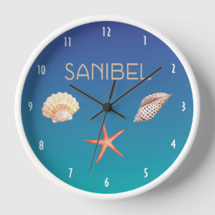 Horloge Sanibel avec coquillages