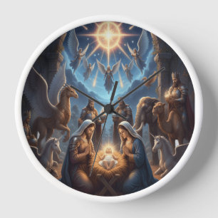 Horloge Scène de la Sainte Nativité – Art de Noël Spiritue