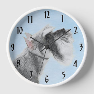 Horloge Schnauzer (Giant, Standard) Peinture - Chien Art