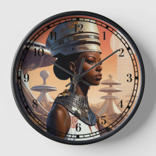 Horloge Science-fiction futuriste de la reine afrofuturist
