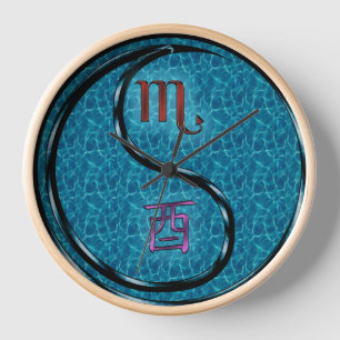 Horloge Scorpion & Coq d'Eau