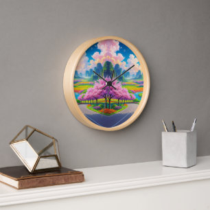 Horloge "Sérénité printanière - Sentier floral intemporel 