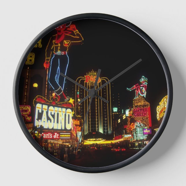 Horloge Signe Las Vegas Night Time Neon Lights Casinos (Recto)