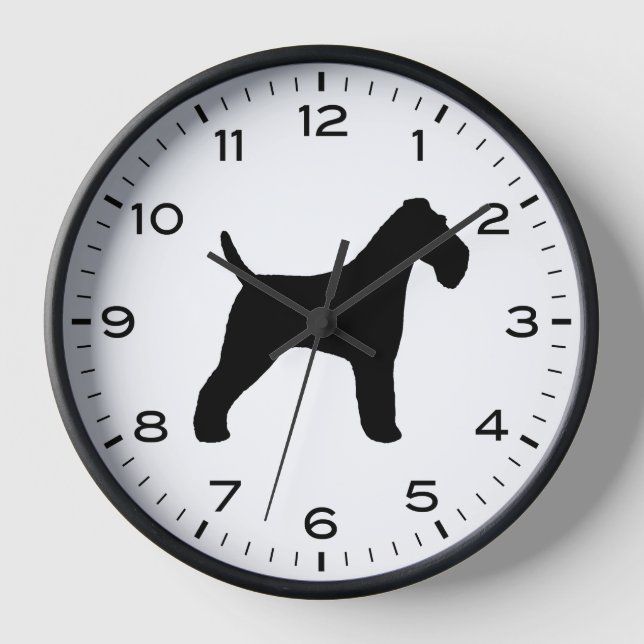 Horloge Silhouette de chien de Terrier Fox (Recto)