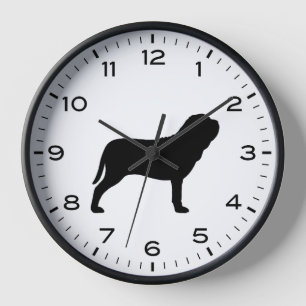 Horloge Silhouette de la race de chien Mastiff Napolitain