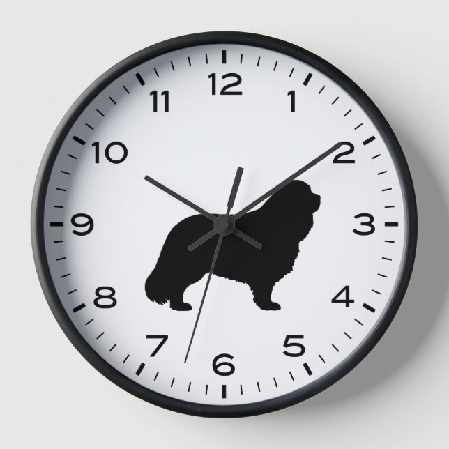 Horloge Silhouette du chien espagnol Cavalier King Charles (Recto)