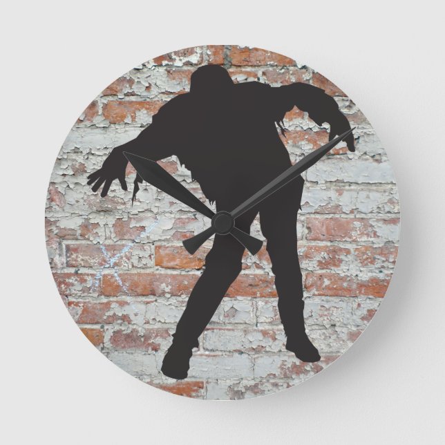 horloge silhouette zombie marche (Recto)