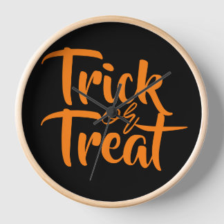 Horloge Simple Éffrayant Trou ou Traiter Famille Halloween