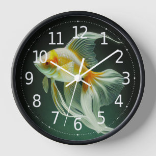 Horloge Simple élégance Goldfish Digital Artwork  