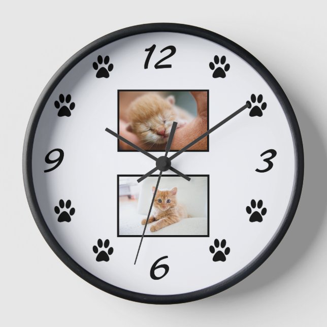Horloge Simple Empreinte de patte de chat animal de compag (Recto)