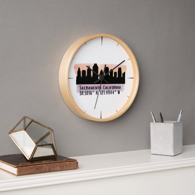 Horloge Skyline de Sacramento CA City (Bureau)