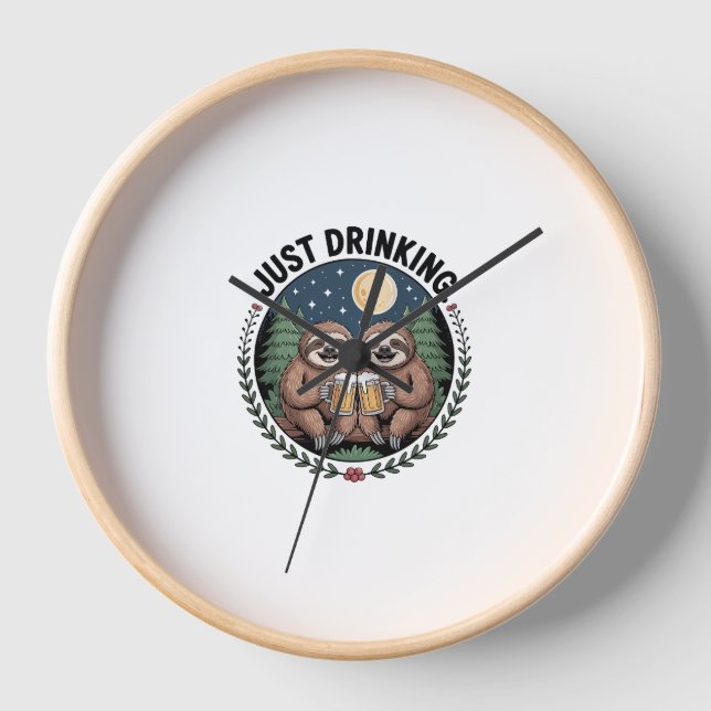 Horloge Sloth Randonnée avec l'équipe de boisson (Recto)