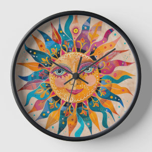 Horloge Soleil céleste fantaisiste