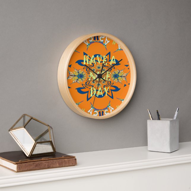 Horloge Souhaits vibrants : Avoir une belle journée Art De (Bureau)