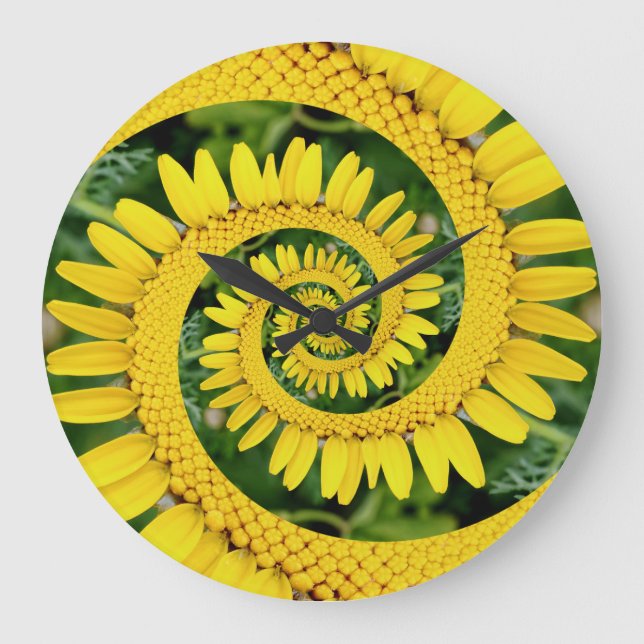 Horloge spirale florale jaune (Recto)