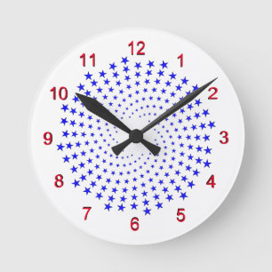 Horloge - Spirales des étoiles bleues