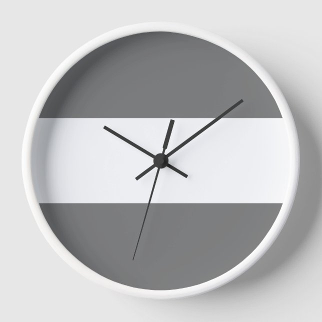 Horloge Sportif Amusant Chic Moderne Gris Blanc Large Tail (Recto)
