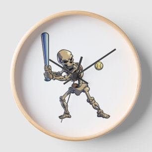 Horloge Squelette de baseball Halloween