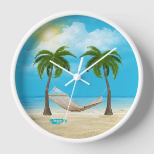 Horloge Starfish et Hammock sur Tropical Beach