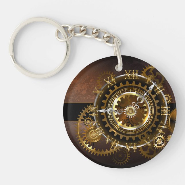 Horloge Steampunk avec des engrenages anciens (Devant)