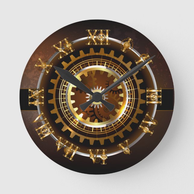 Horloge Steampunk avec des engrenages anciens (Recto)