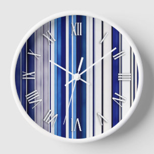 Horloge Summer Navy Blue Boat Collection de rayures tendan