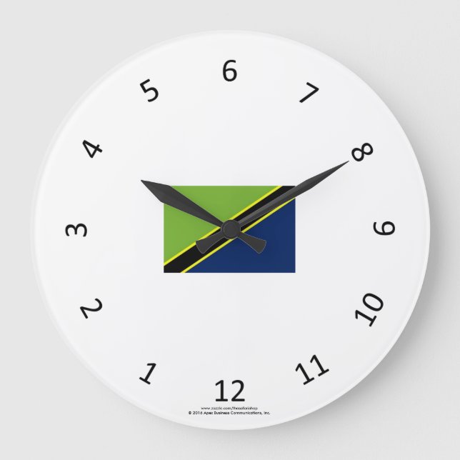 Horloge swahili traditionnelle avec drapeau tanzan (Recto)