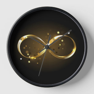 Horloge Symbole d'infini doré