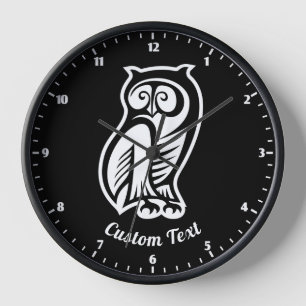 Horloge Symbole hibou blanc