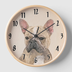Horloge Tableau Français Bulldog (Sable) - Joli Original D