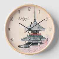 Temple japonais personnalisé fleurs de cerisiers J