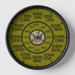 Horloge Temps militaire Drab Green Americana Grand nombre