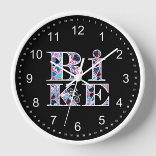 Horloge Texte du vélo plein coeur