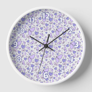 Horloge Thème Violet Papillon esthétique