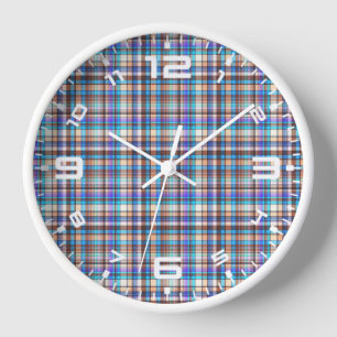 Horloge Tissu à carreaux Imprimé à carreaux Motif-57688
