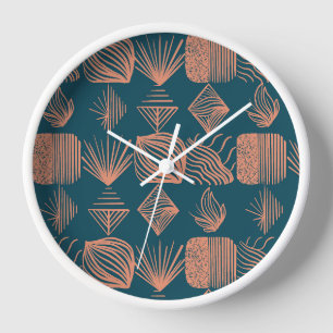 Horloge Tissu Tribal Gras des Caraïbes : Turquoise, Jeu de