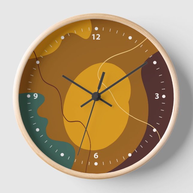 Horloge Tons Terre formes organiques abstrait arrière - pl (Recto)