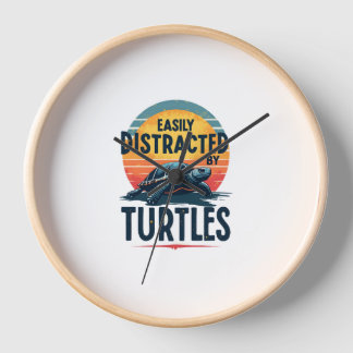 Horloge Tortue facilement distrait par les tortues de mer