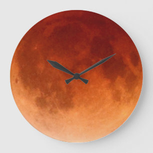 Horloge totale de lune de sang d'éclipse lunaire