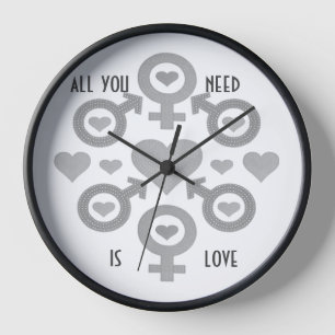 Horloge Tout ce dont vous avez besoin est amour Acrylique