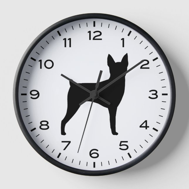 Horloge Toy Fox Terrier Chien race Silhouette (Recto)