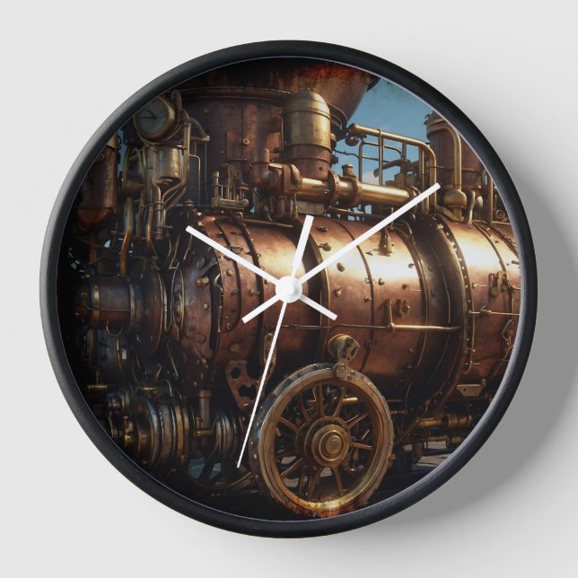 Horloge Train à vapeur en cuivre vapeur (Recto)