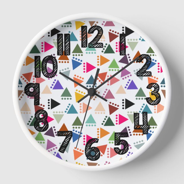 Horloge Triangles Boho Plus Gros (Recto)