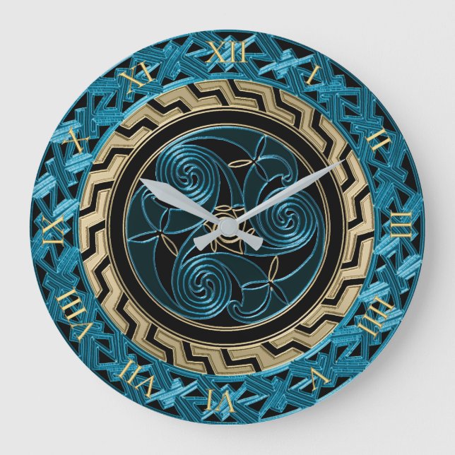 Horloge Turquoise Celtique Noir et Or (Recto)