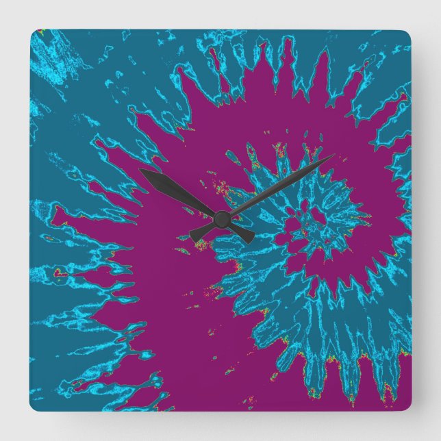 Horloge turquoise et marron à tarte spirale (Recto)